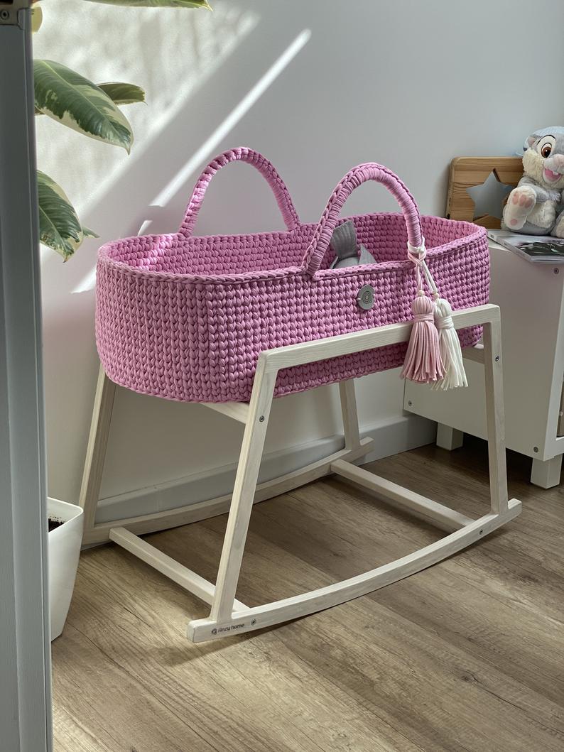 Custom made crochet baby basket, Baby Shower gift Set