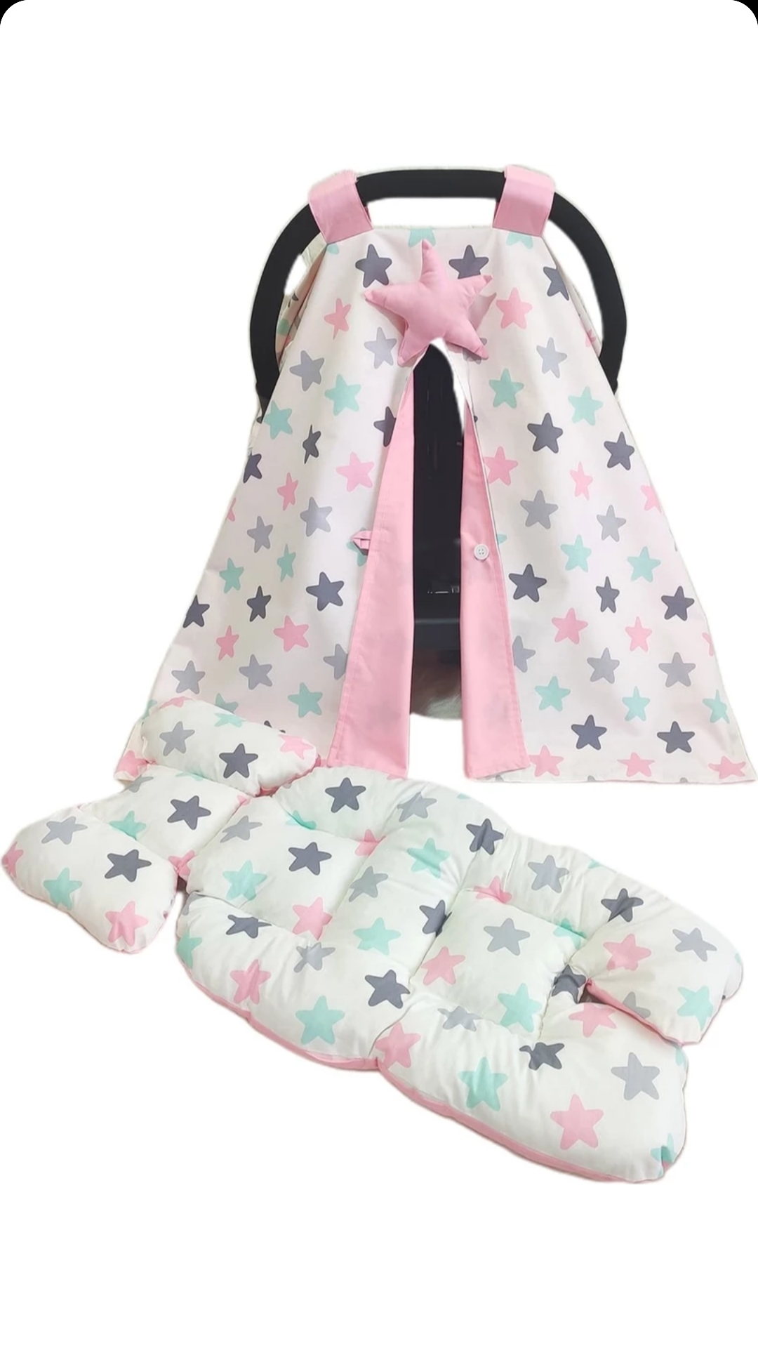 Stroller Cover and Inner Pillow Blue-Pink