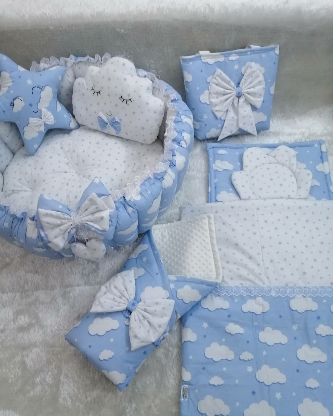 Sleeping and gaming cushions Open Blue White