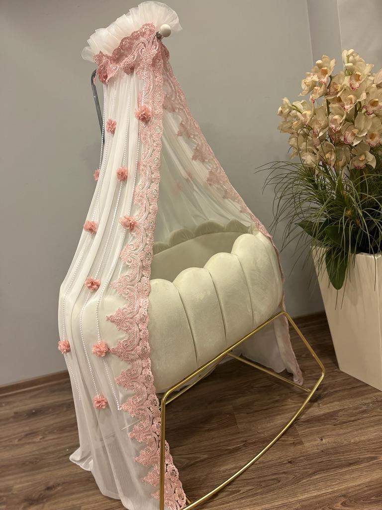 Special Design Oyster Model White Pink Mosquito Net