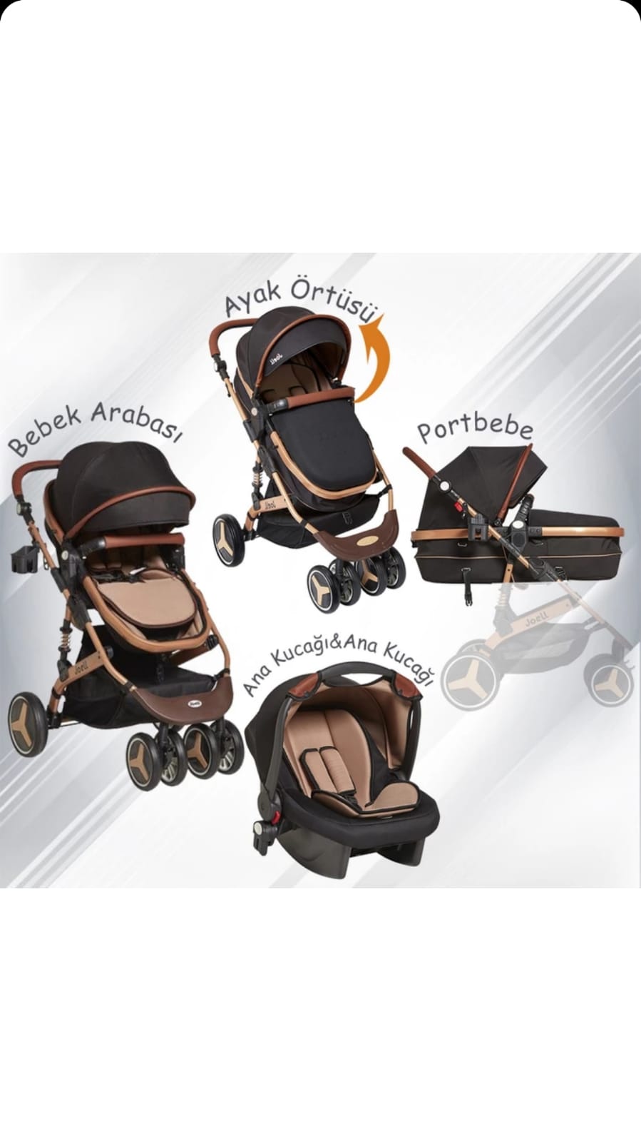 Travel System Baby Stroller Black