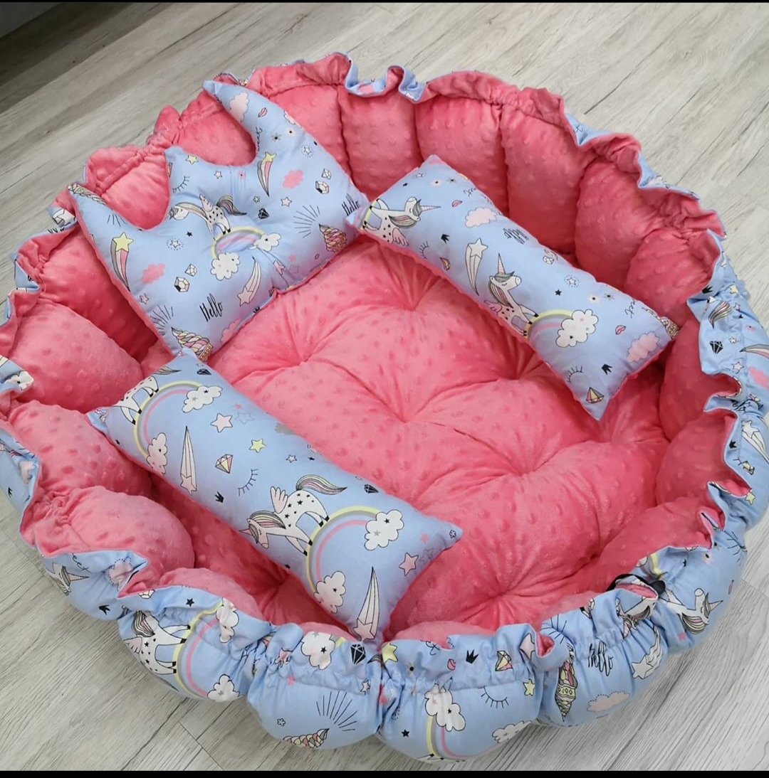 Sleeping and gaming cushions Pink-Blue