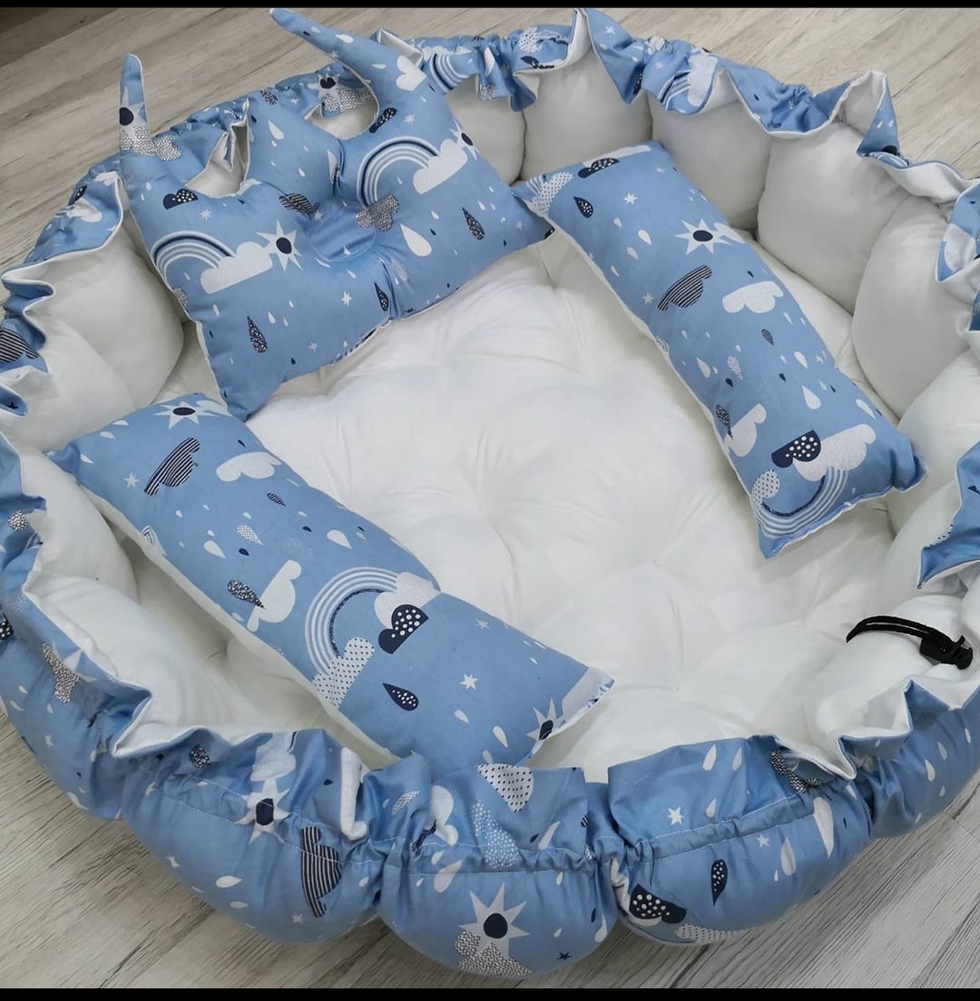 Sleeping and gaming cushions Open Blue-Whitee