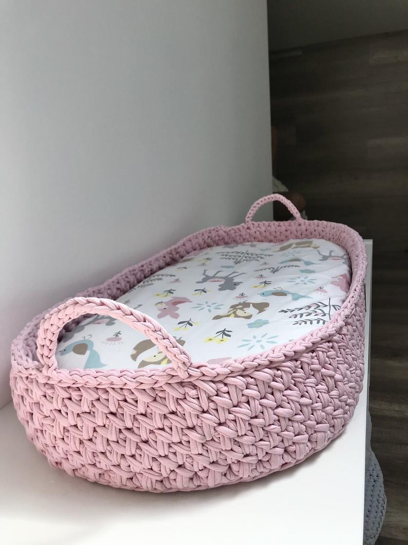 Green change basket with pad, baby nest sleeper, baby changing tray