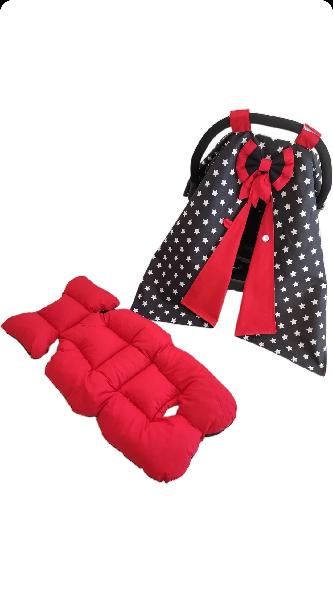 Stroller Cover and Inner Pillow Red-Black